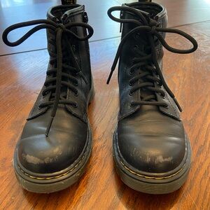 Dr. Martens Kids Black Combat Boots | Size 2 US / EU 33 | Side Zip